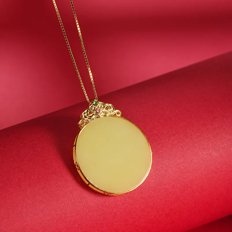 FANHAOGANG JADE Hetian Jade Necklaces Green Jade Women's-1
