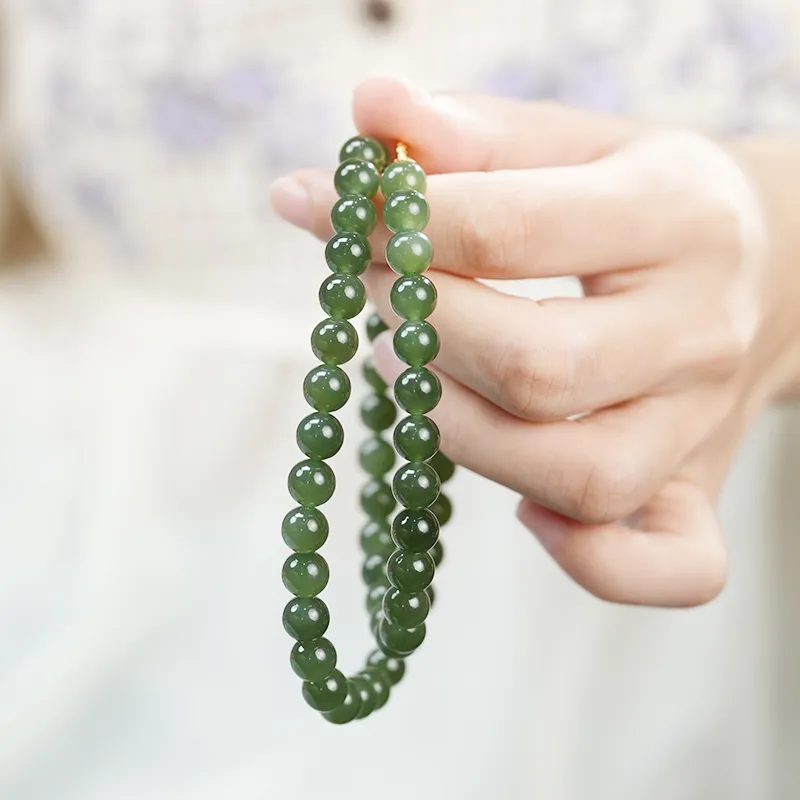 FANHAOGANG JADE Hetian Jade Necklaces Green Jade Women's-3