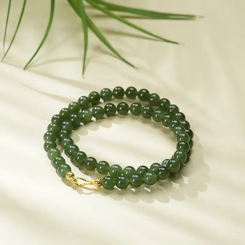 FANHAOGANG JADE Hetian Jade Necklaces Green Jade Women's-2