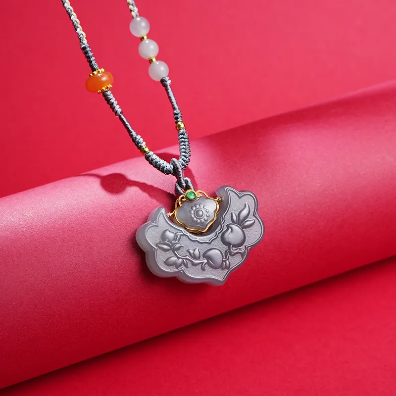 FANHAOGANG JADE Hetian Jade Necklaces Smoky Purple Women's-1