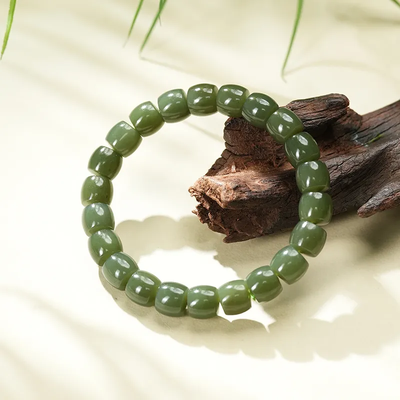 FANHAOGANG JADE Hetian Jade Bracelets Green Jade Unisex-1