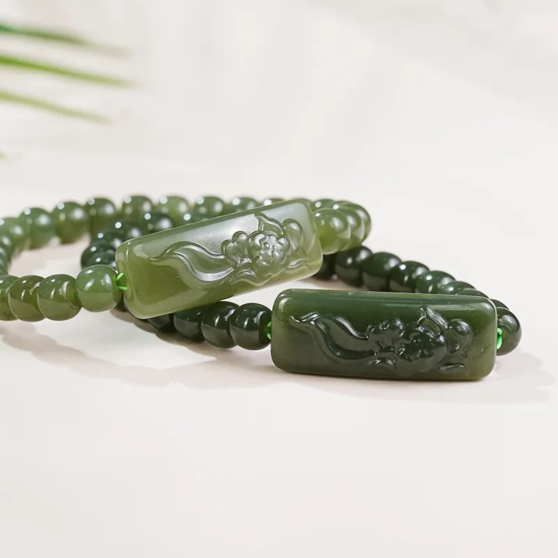 FANHAOGANG JADE Hetian Jade Bracelets Green Jade Unisex-3