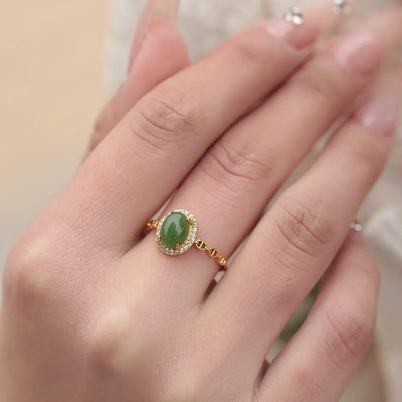 FANHAOGANG JADE Rings Jasper Women's-3