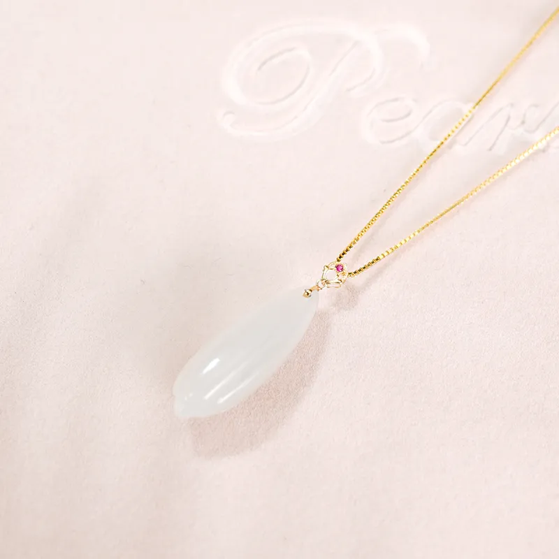 FANHAOGANG JADE Hetian Jade Necklaces White Jade Women's-5