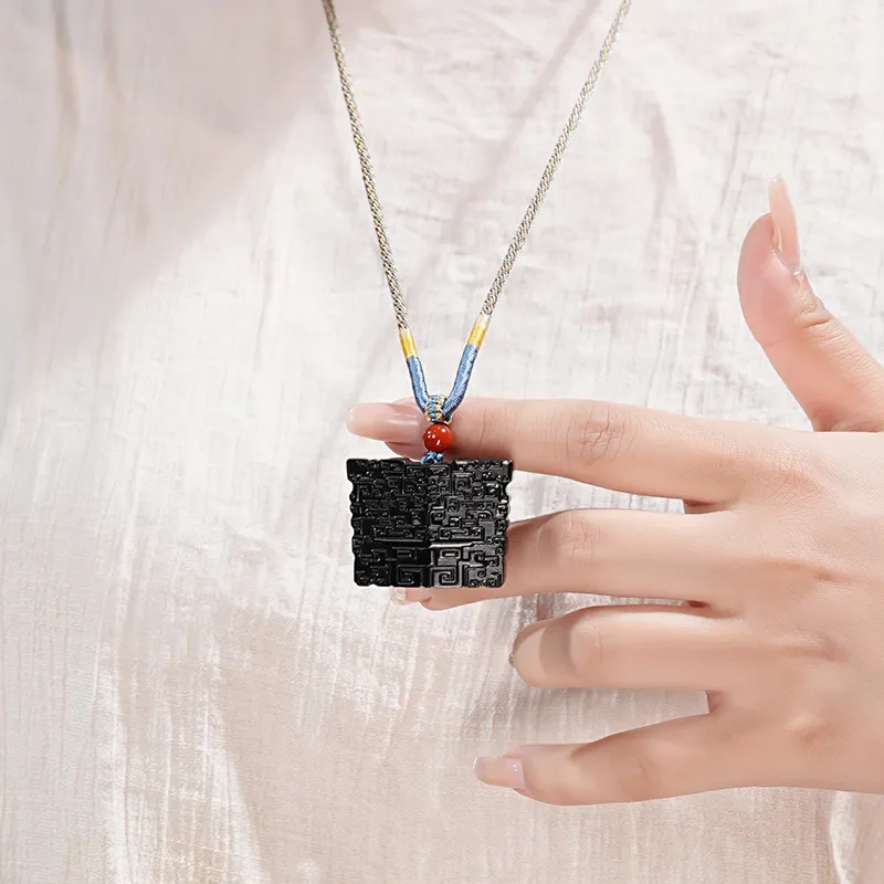 FANHAOGANG JADE Inkstone Necklaces Men's-3