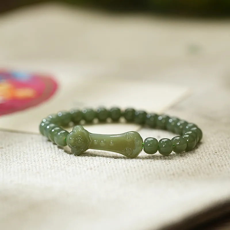 FANHAOGANG JADE Hetian Jade Bracelets Green Jade Unisex-3