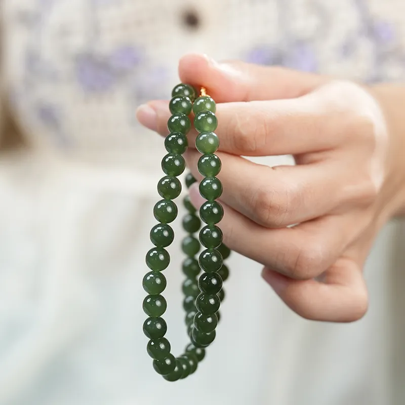 FANHAOGANG JADE Hetian Jade Necklaces Green Jade Women's-3
