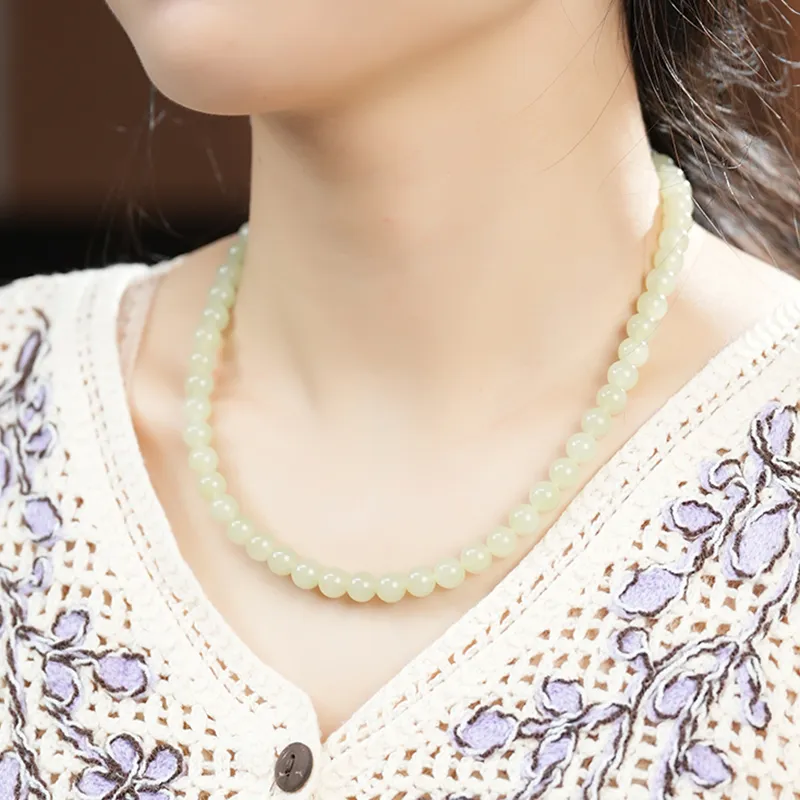 FANHAOGANG JADE Hetian Jade Necklaces Green Jade Women's-6