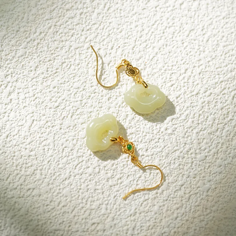 FANHAOGANG JADE Earrings Green Jade Women's-4