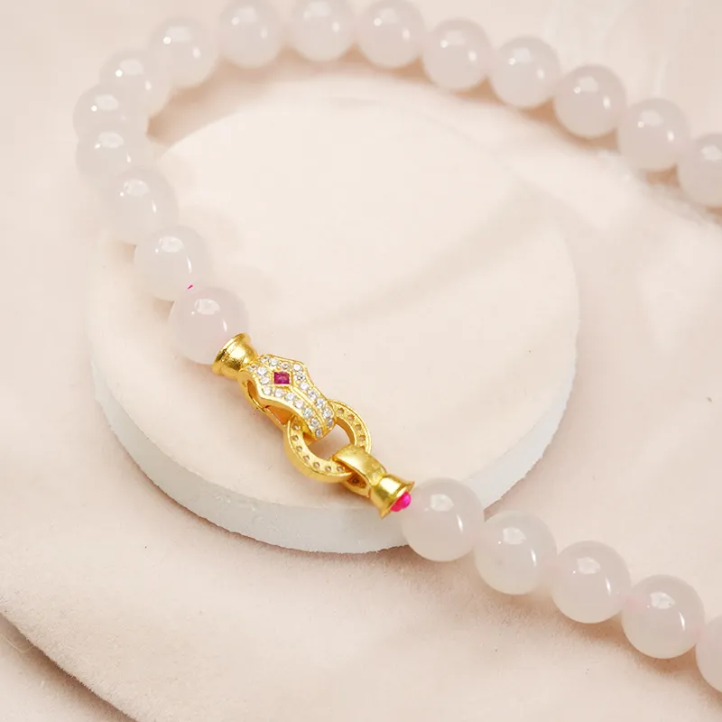 FANHAOGANG JADE Hetian Jade Necklaces Dusty Pink Women's-1