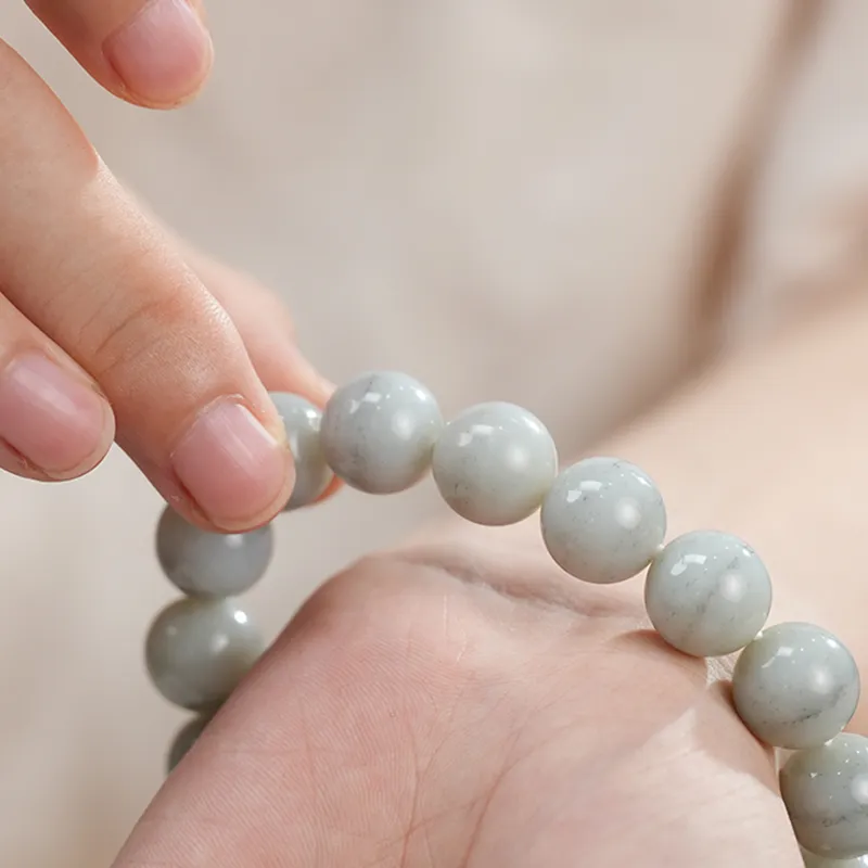 FANHAOGANG JADE Hetian Jade Bracelets Blue And White Unisex-5