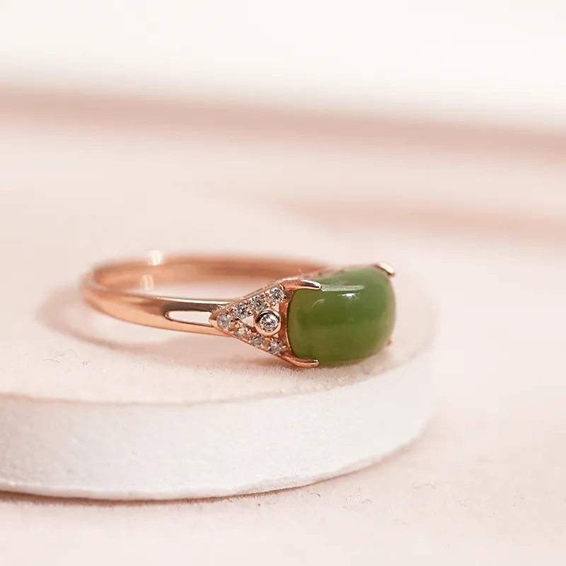 FANHAOGANG JADE Hetian Jade Rings Green Jade Women's-2