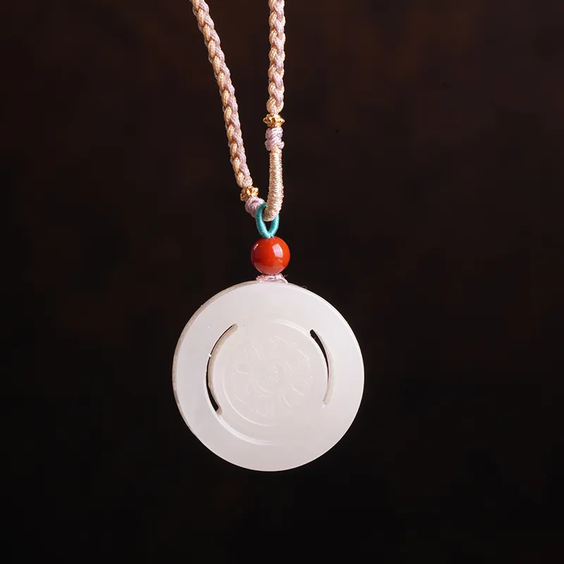FANHAOGANG JADE Hetian Jade Pendants Dusty Pink Unisex-1
