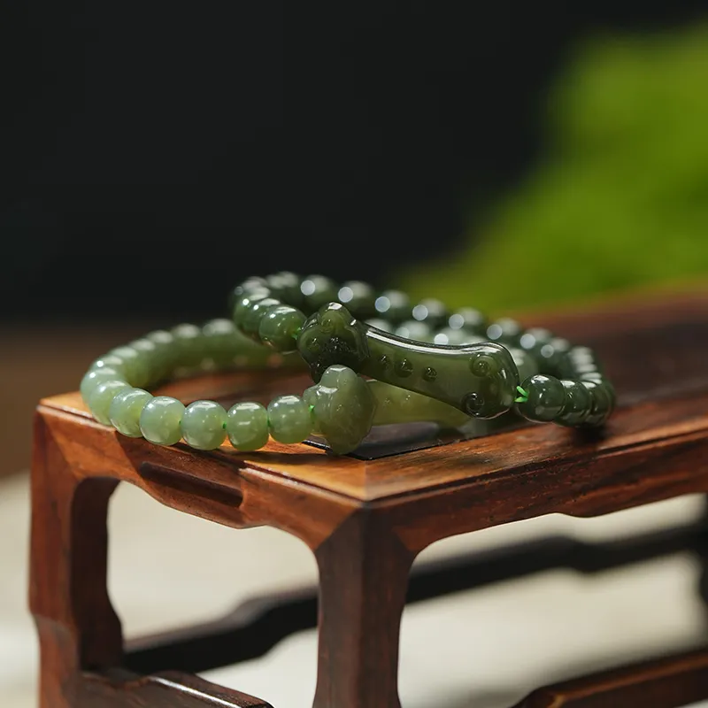 FANHAOGANG JADE Hetian Jade Bracelets Green Jade Unisex-7