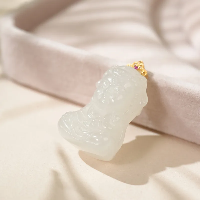 FANHAOGANG JADE Hetian Jade Necklaces White Jade Unisex-1