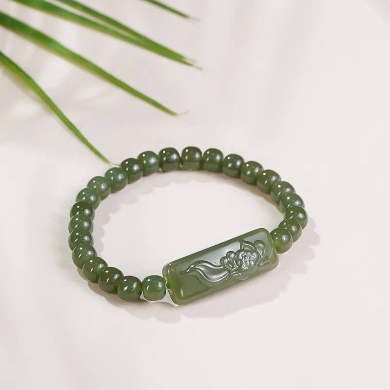 FANHAOGANG JADE Hetian Jade Bracelets Green Jade Unisex-8