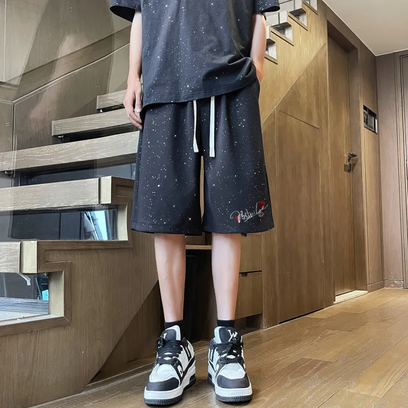 JINBEILE Casual Shorts Unisex Black-2