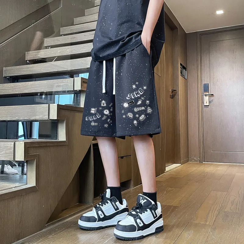 JINBEILE Casual Shorts Unisex Black-3