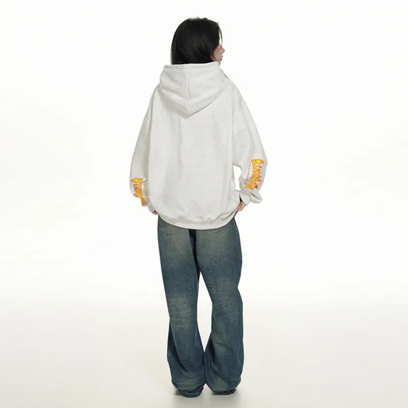 JINBEILE Sweatshirt Unisex Hundred Flowers Gray-2