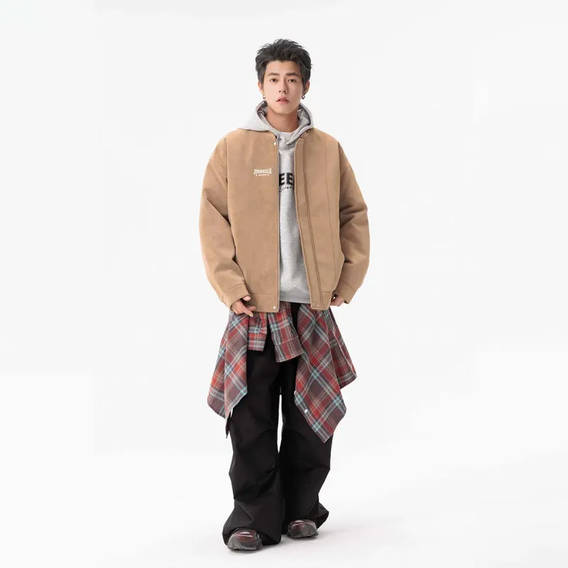 JINBEILE Jackets Coats Unisex Khaki-2