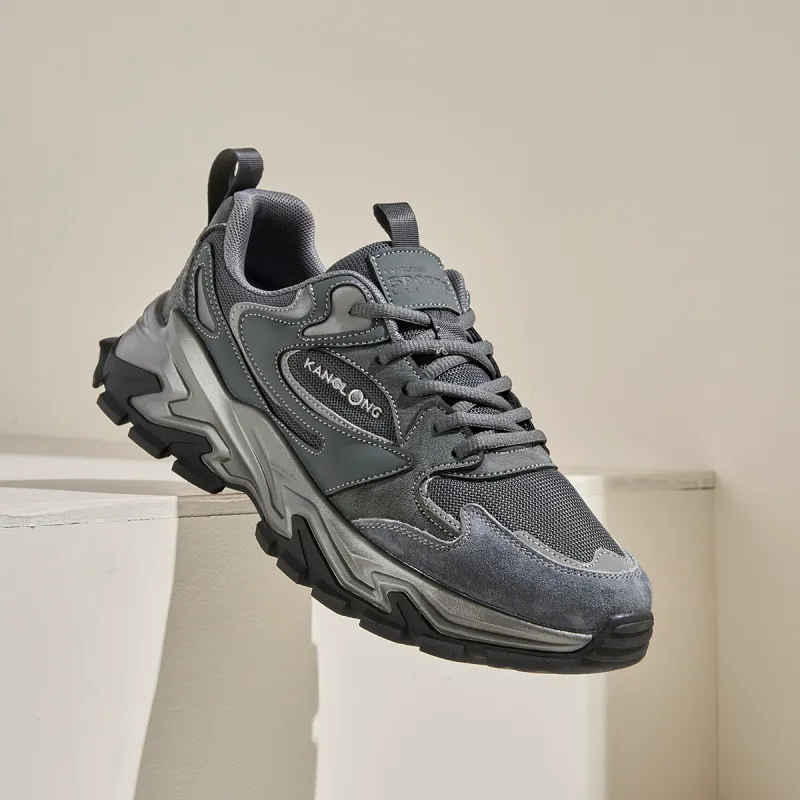 KANGLONG Shock Absorbers With Slip Resistant And Abrasion Resistant Properties Low Top Chunky Sneakers Men's-4