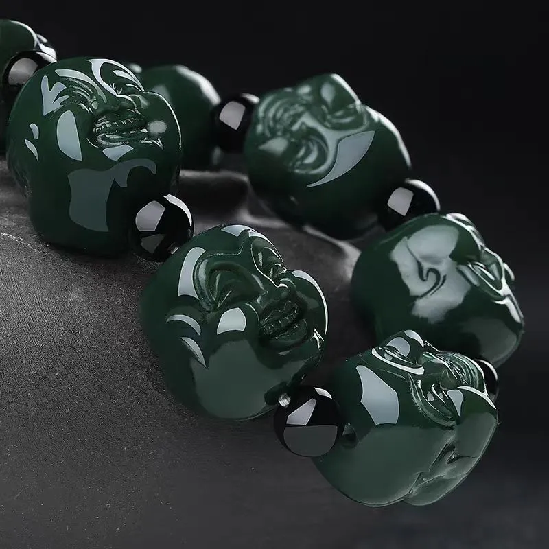 YUDI Hetian Jade Bracelets Green Jade Men's-2