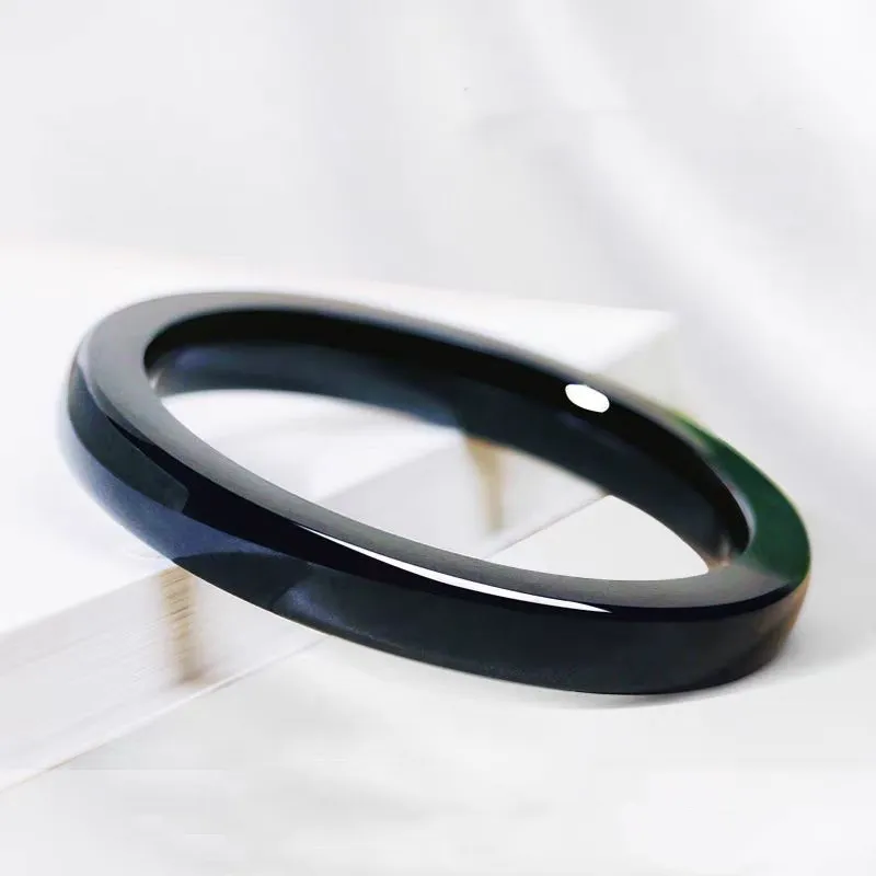 YUDI Hetian Jade Bangles Green Jade Unisex-2