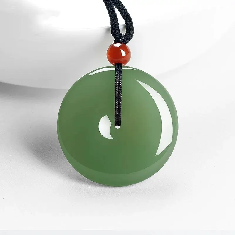 YUDI Hetian Jade Necklaces Green Jade Unisex-2