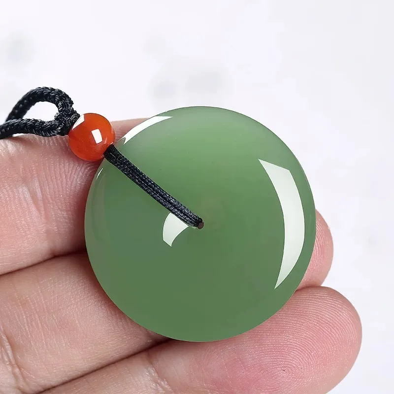 YUDI Hetian Jade Necklaces Green Jade Unisex-4