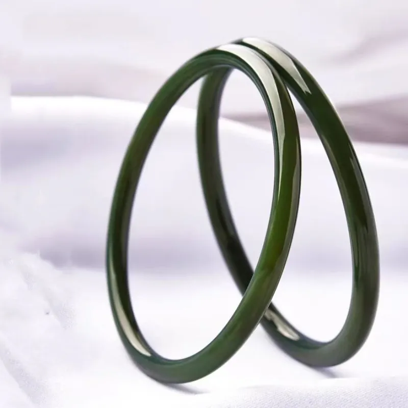 YUDI Hetian Jade Bangles Green Jade Unisex-8