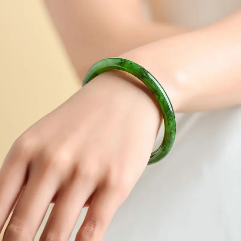 YUDI Hetian Jade Bangles Jasper Women's-5