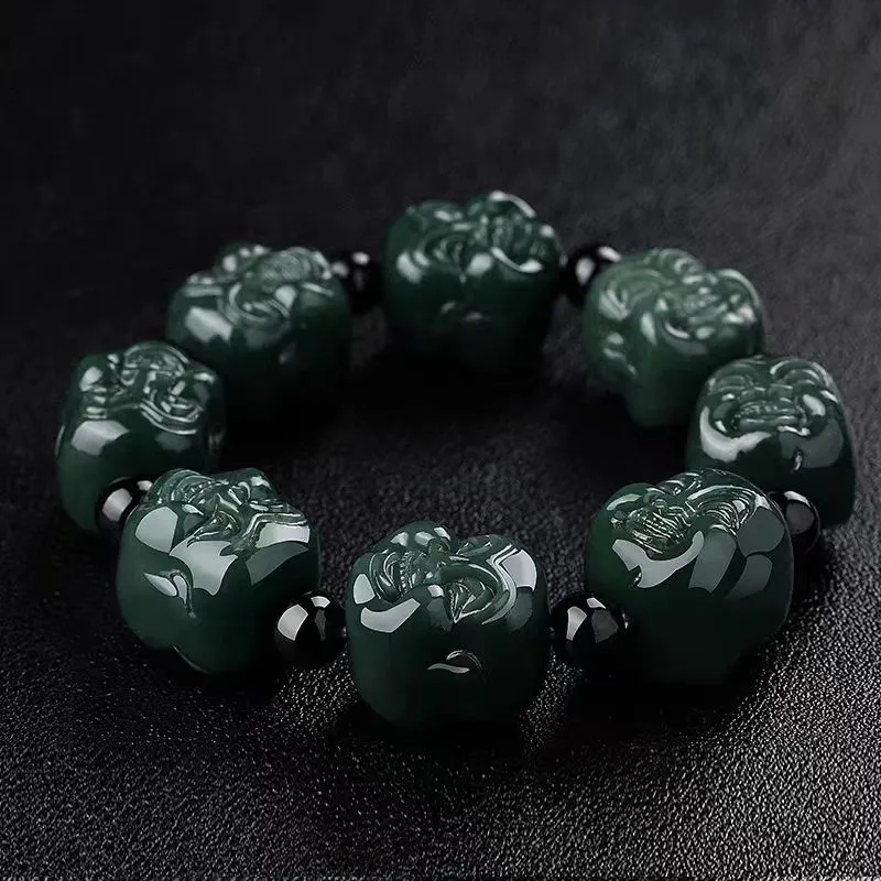 YUDI Hetian Jade Bracelets Green Jade Men's-3