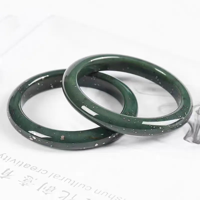 YUDI Hetian Jade Bangles Green Jade Unisex-3