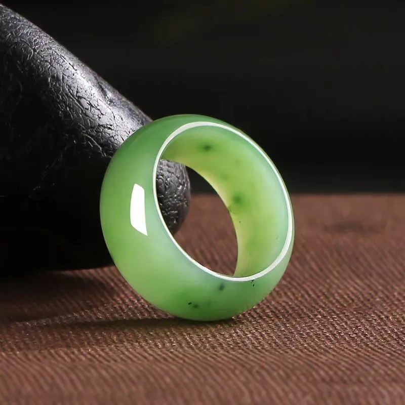 YUDI Hetian Jade Rings Jasper Unisex-4