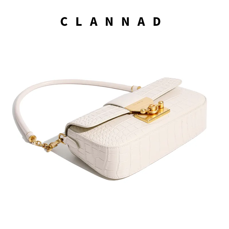 Clannad Cow Leather Crossbody Bag, Shoulder Bag Small Size Women's Glacier White-6