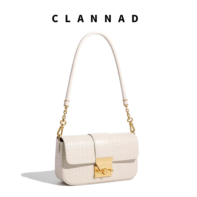 Clannad Cow Leather Crossbody Bag, Shoulder Bag Small Size Women's Glacier White-2