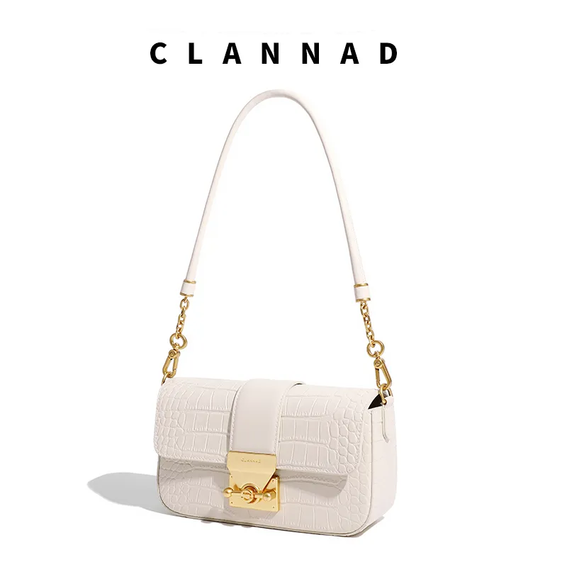 Clannad Cow Leather Crossbody Bag, Shoulder Bag Small Size Women's Glacier White-3