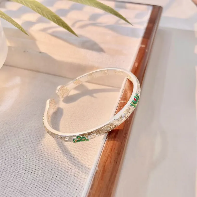 Love Hengxin 999 Fine Silver Bangles Unisex-1