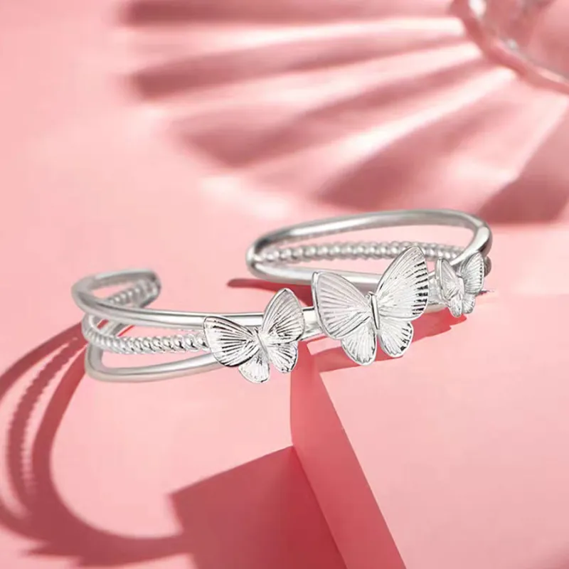 Love Hengxin 999 Fine Silver Bangles Women's-2