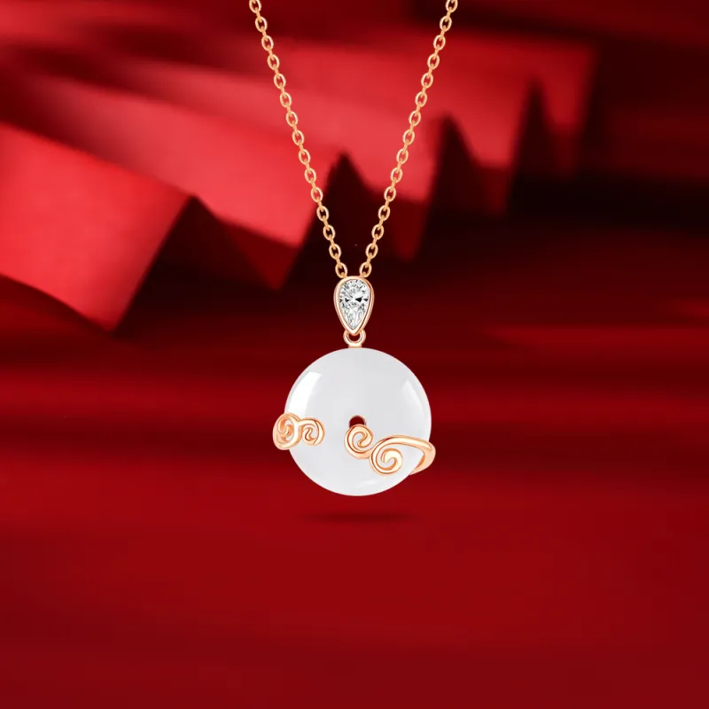 Love Hengxin Chalcedony Jade Necklaces Women's-5