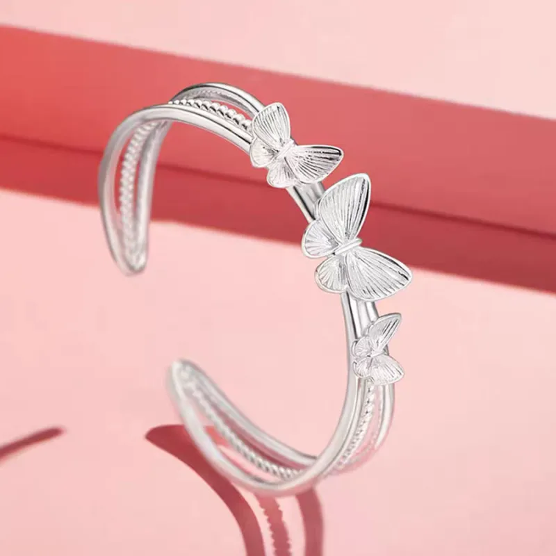 Love Hengxin 999 Fine Silver Bangles Women's-1