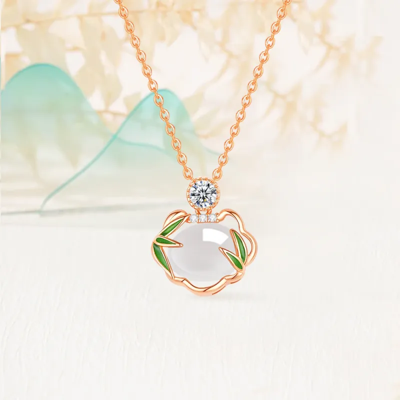 Love Hengxin Chalcedony Jade Necklaces Women's-5