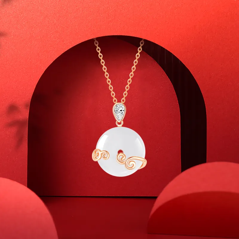 Love Hengxin Chalcedony Jade Necklaces Women's-4