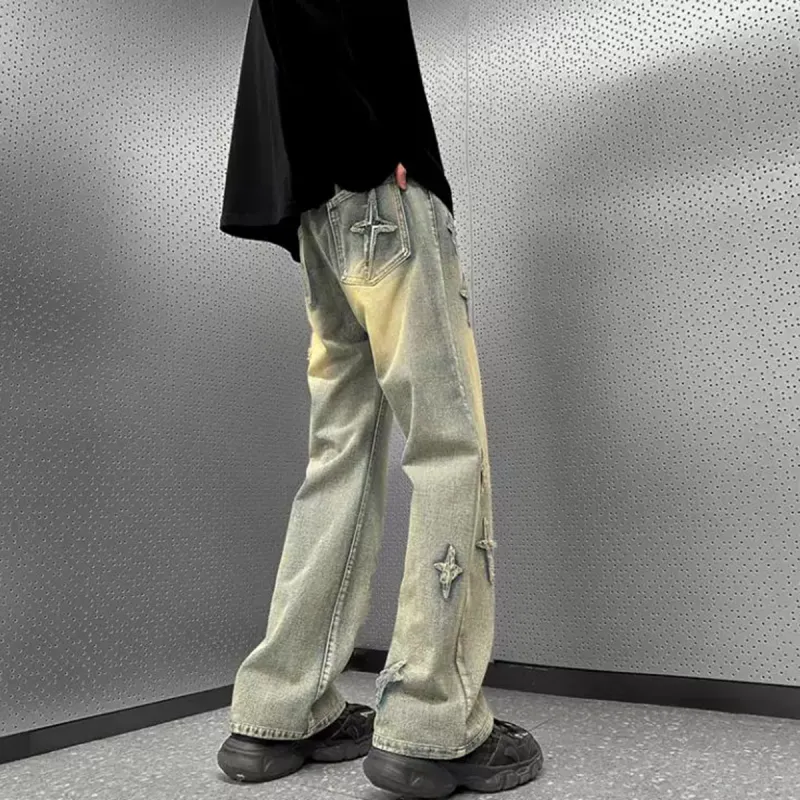 CENPIN Jeans Unisex Yellow Mud-1