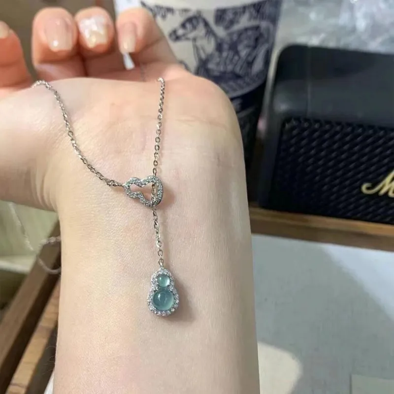 LIBI Ice Glutinous Jadeite Necklaces Women's-2