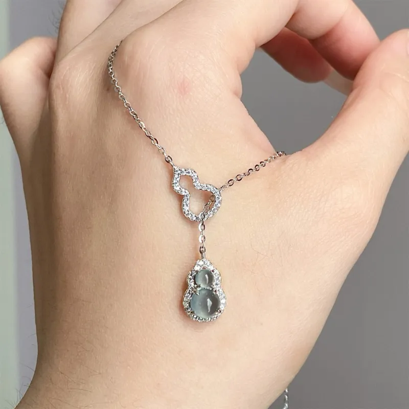 LIBI Ice Glutinous Jadeite Necklaces Women's-4