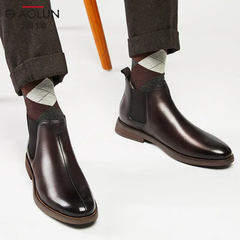 Auron Ankle-Length Chelsea Boots Men's Brown-3