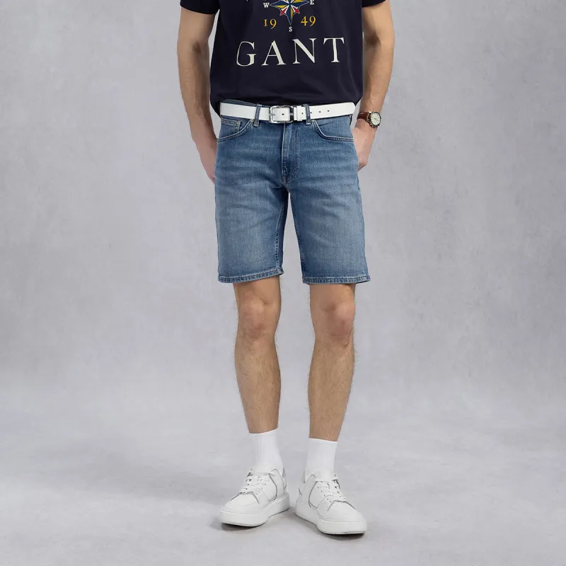 GANT Denim Shorts Men 971 Light Blue-4