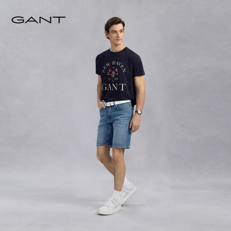 GANT Denim Shorts Men 971 Light Blue-3