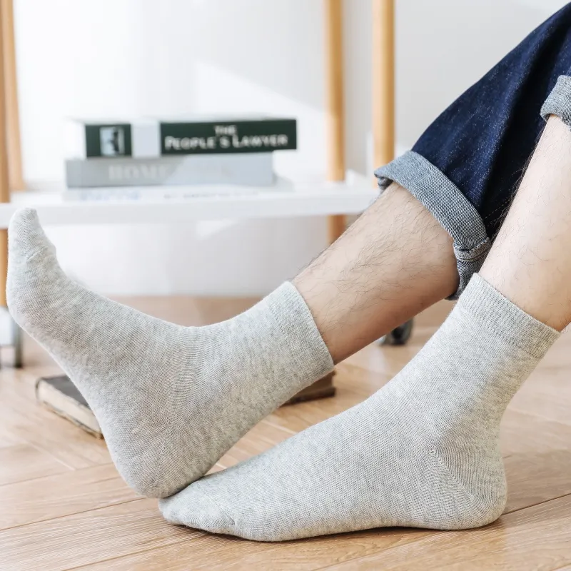 NOME Mid Calf Socks Men Multicolor Basic Mixed Color-4